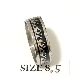 Jewelry | Ring With Flames Pattern Design Size 85 | Poshmark